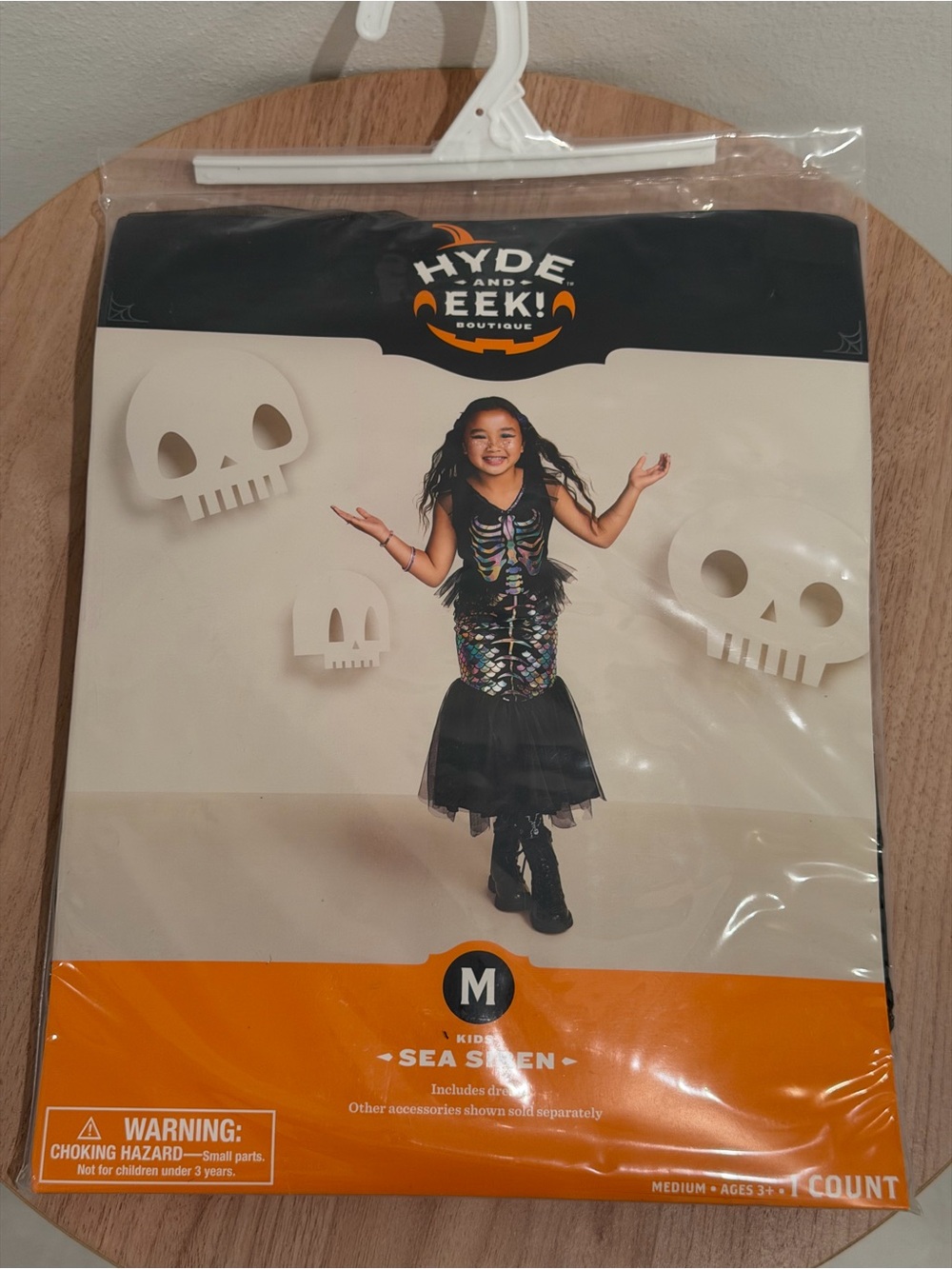 Kids Sea Siren Halloween Costume size Medium 8 skeleton dress